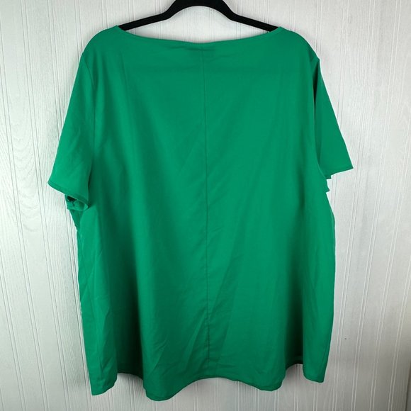 Lane Bryant Green Blouse Short Sleeve Size 22/24 - Picture 2 of 4